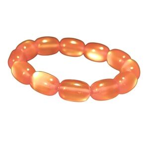 ✨ Vintage Beaded Stretch Bracelet | Soft Shining Orange Beads ✨